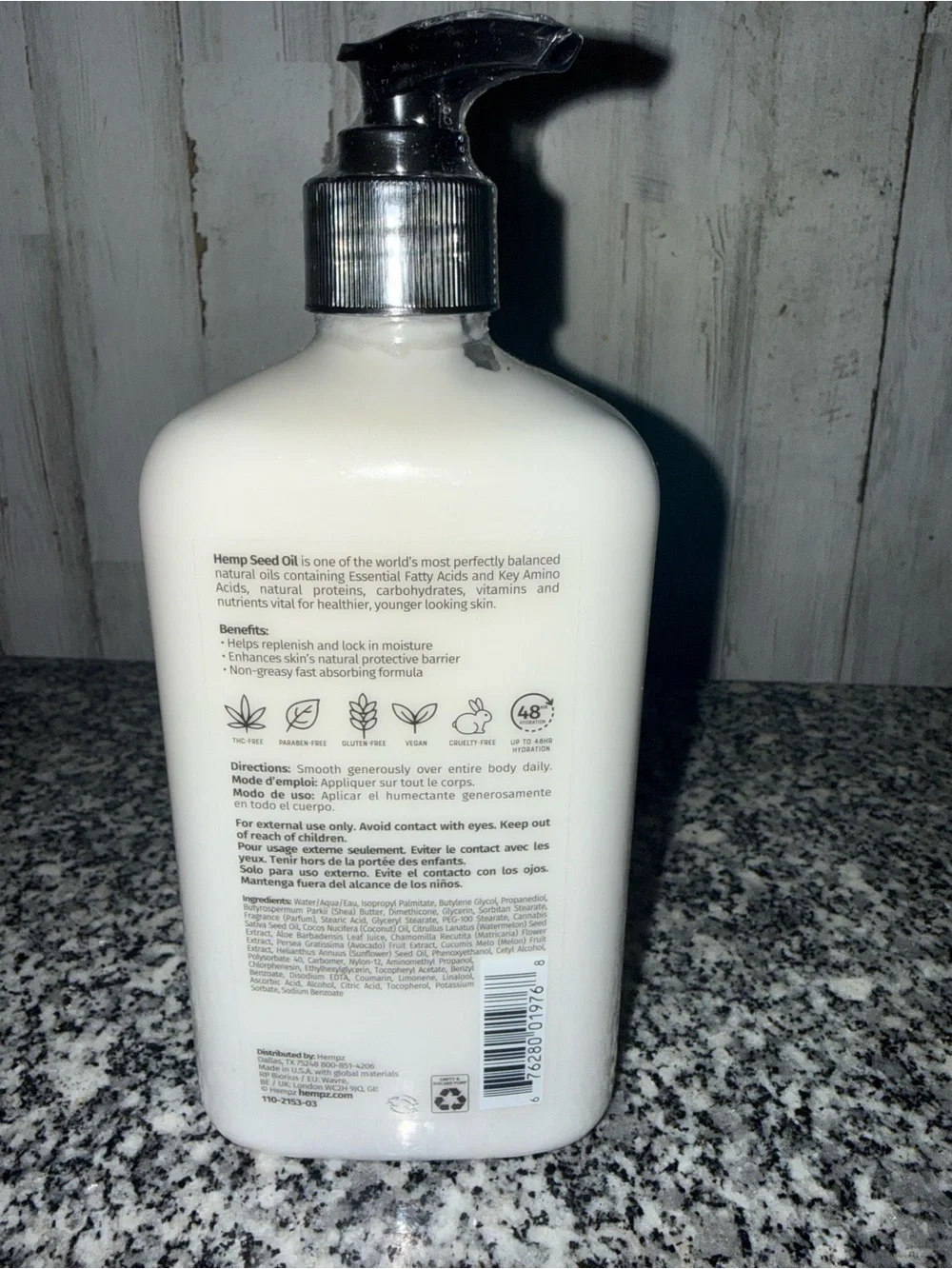 Hempz Fresh Coconut & Watermelon lotion Bottle - White with Pink Accents